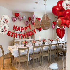 12 inch red confetti balloons in WEIKA set