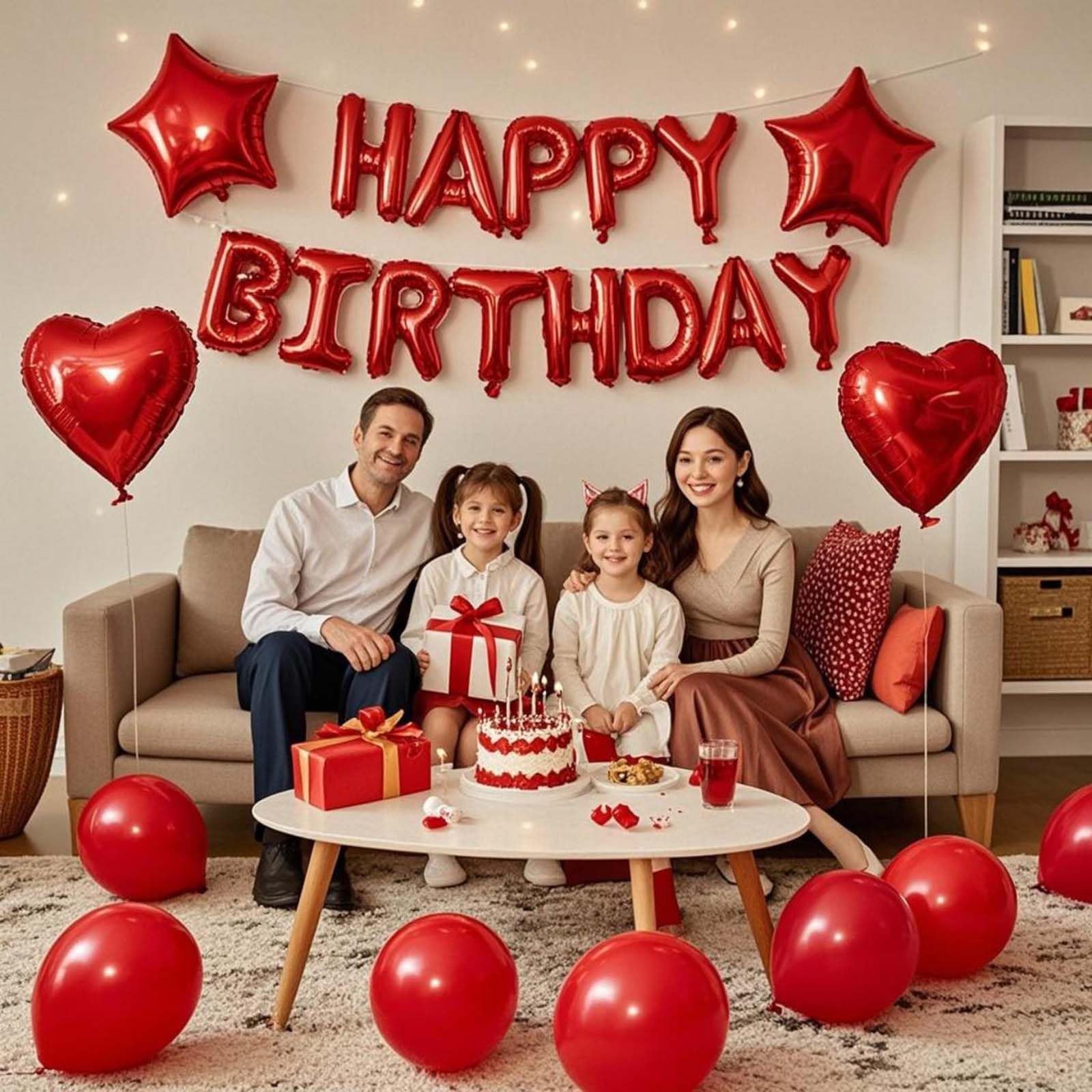 18 inch red heart balloons in WEIKA birthday kit