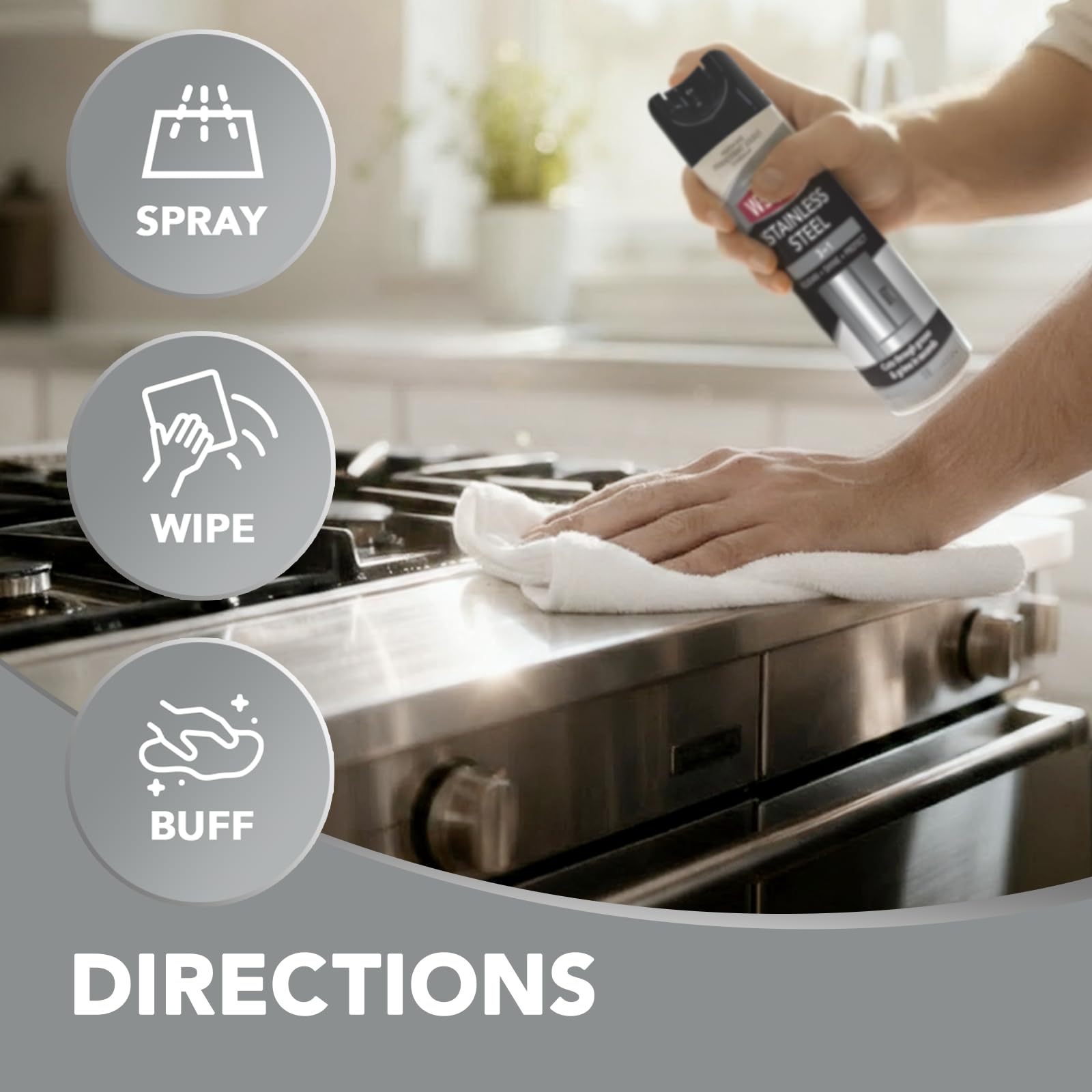 Weiman kit packaging for stainless steel cleaner and polish