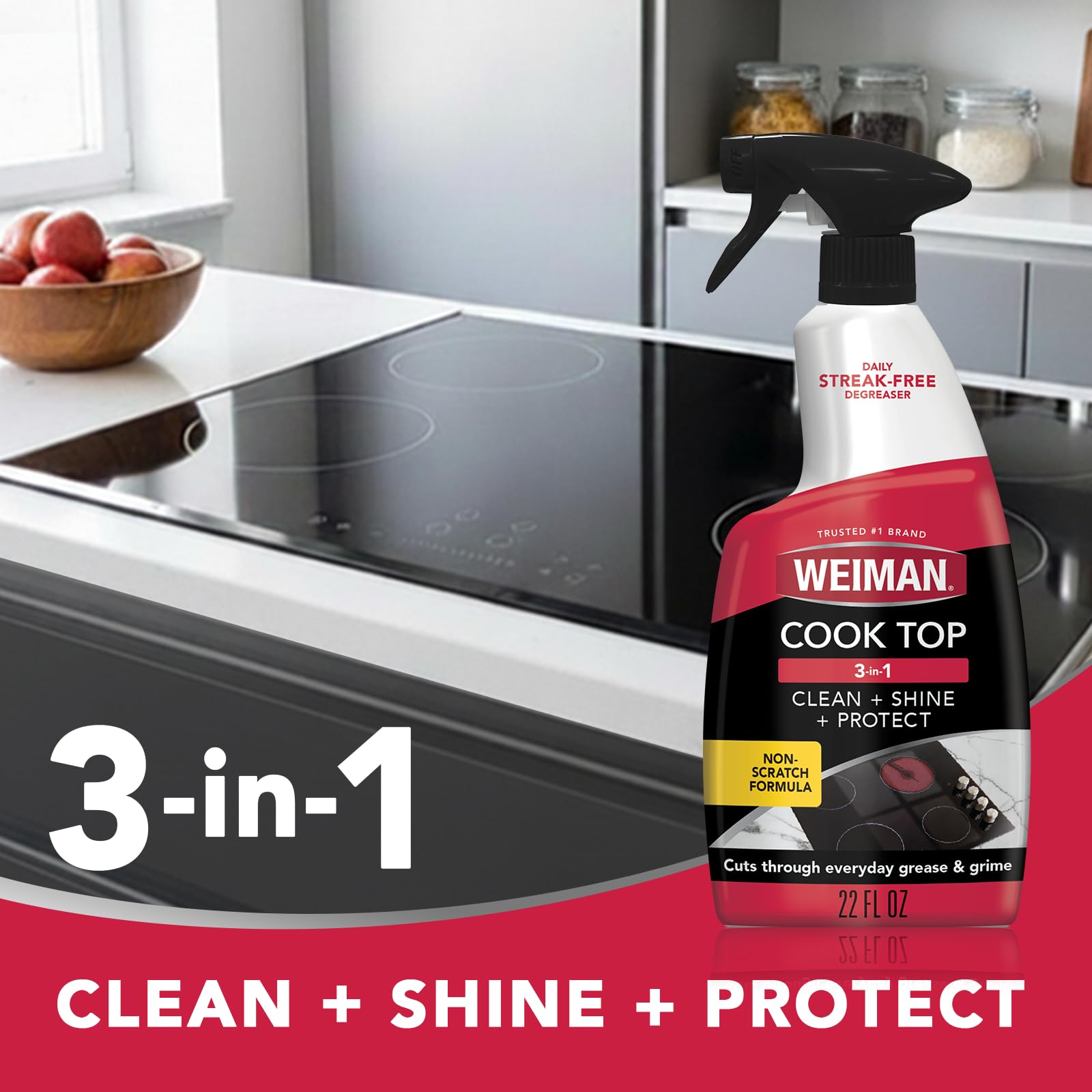 Weiman cooktop cleaner degreaser with microfiber cloth included