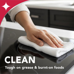 Weiman cooktop cleaner degreaser microfiber cloth close up