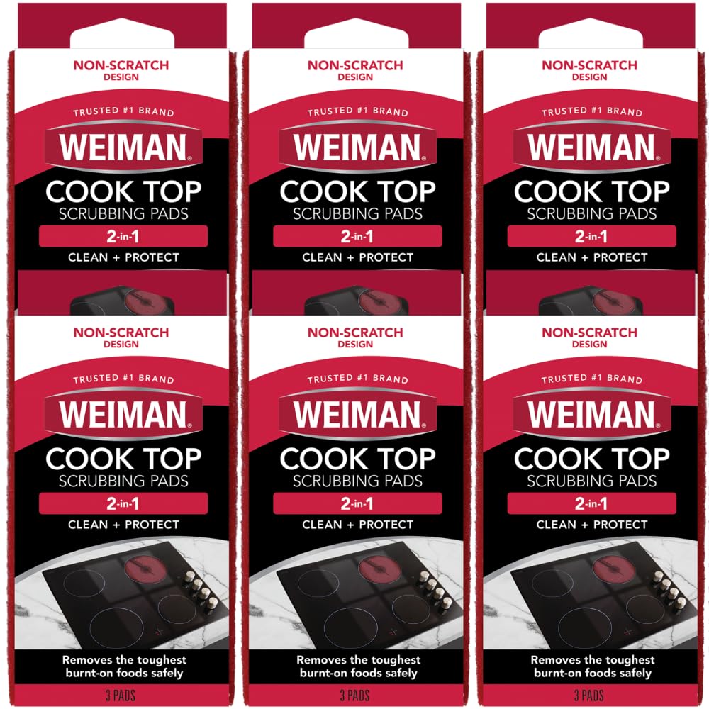 Weiman cooktop scrubbing pads pack for ceramic and glass