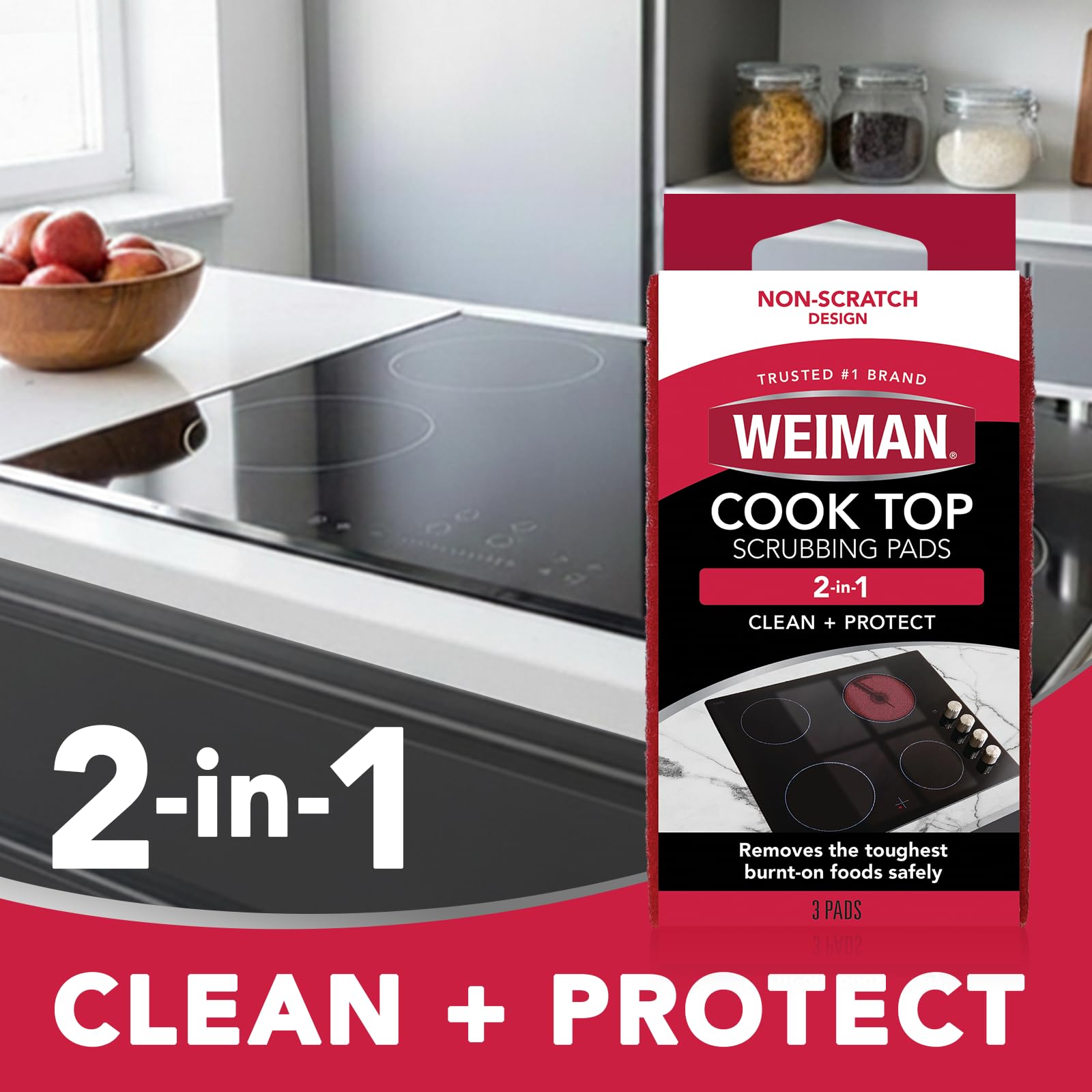 Weiman cooktop scrubbing pads ceramic surface cleaning