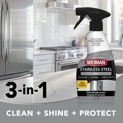 Weiman daily cooktop cleaner spray bottle on counter