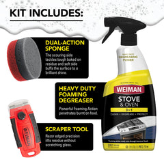 Weiman foaming stove and oven cleaner 24oz bottle close up