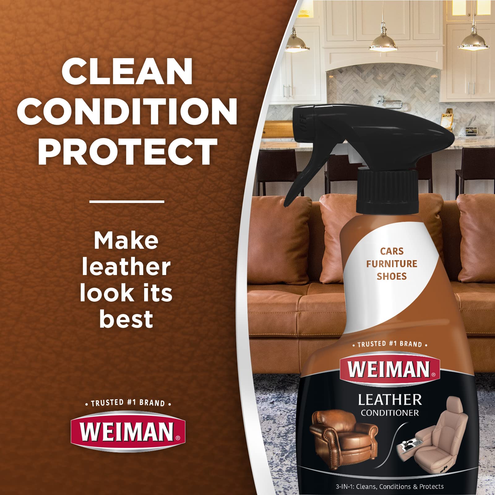 Weiman leather conditioner and protector spray kit