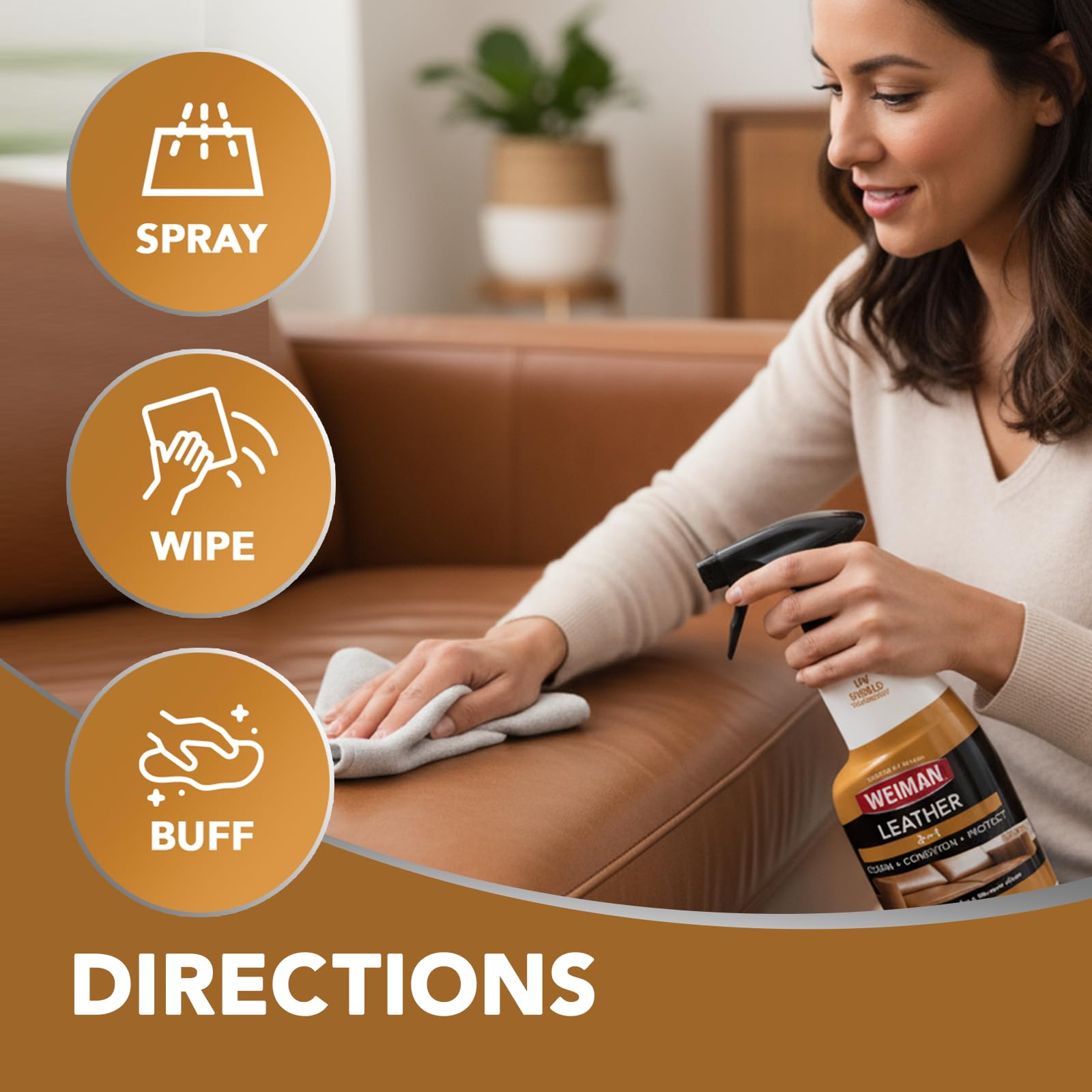 Pack of two Weiman leather cleaner and conditioner