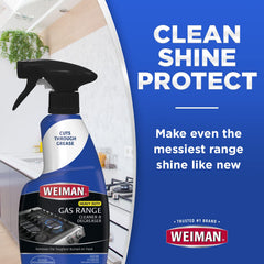 Lemon scented Weiman gas range cleaner label