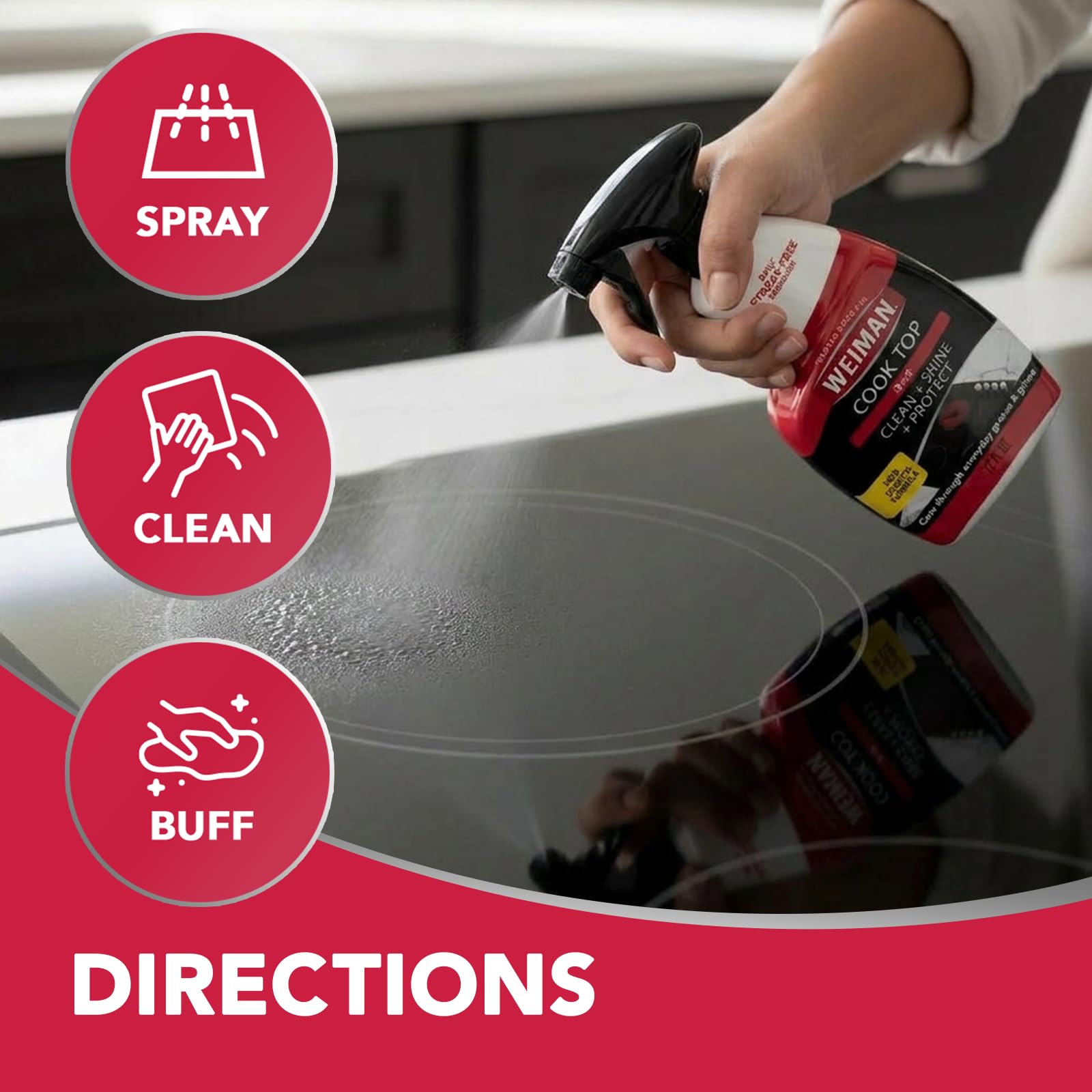 Weiman stovetop cleaner for gas ranges and cooktops