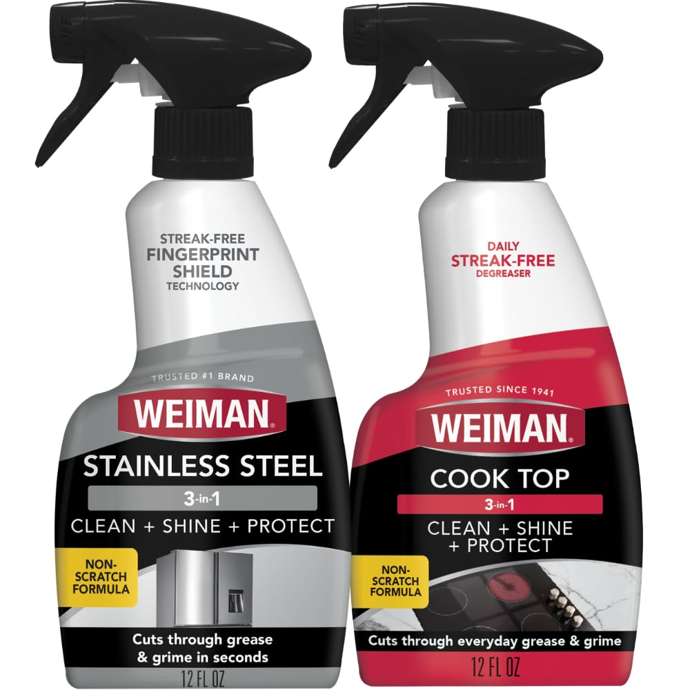 Weiman stainless steel cleaner polisher bottle close up