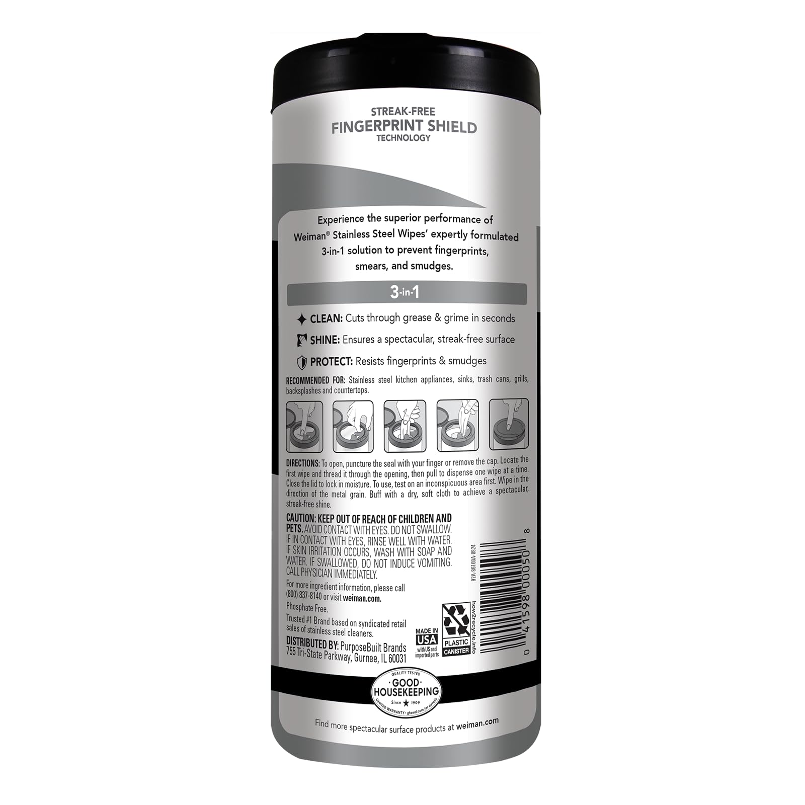 Two wipes for appliances included in Weiman kit image