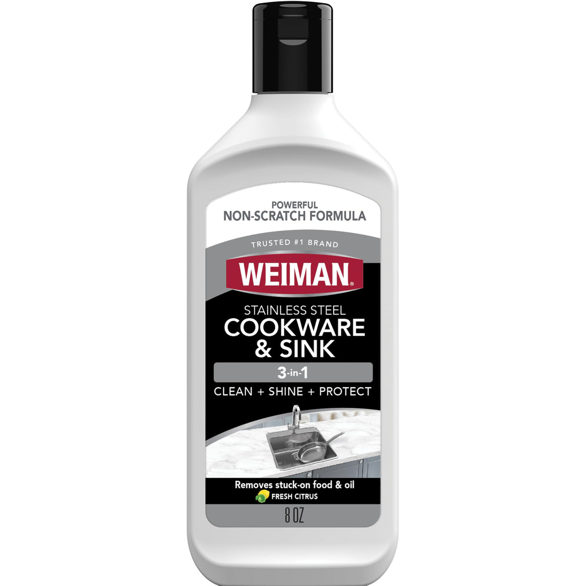 Weiman stainless steel sink cleaner bottle