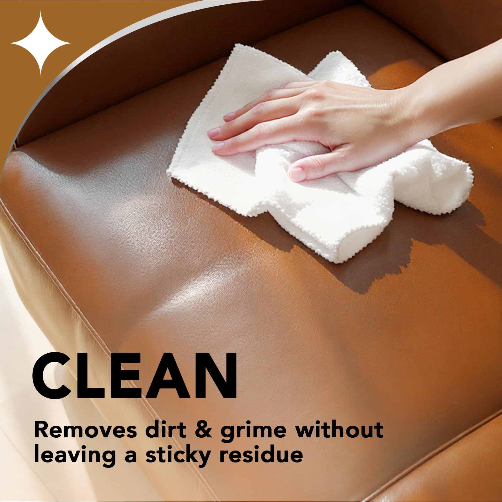Finished leather surfaces cleaning and conditioning