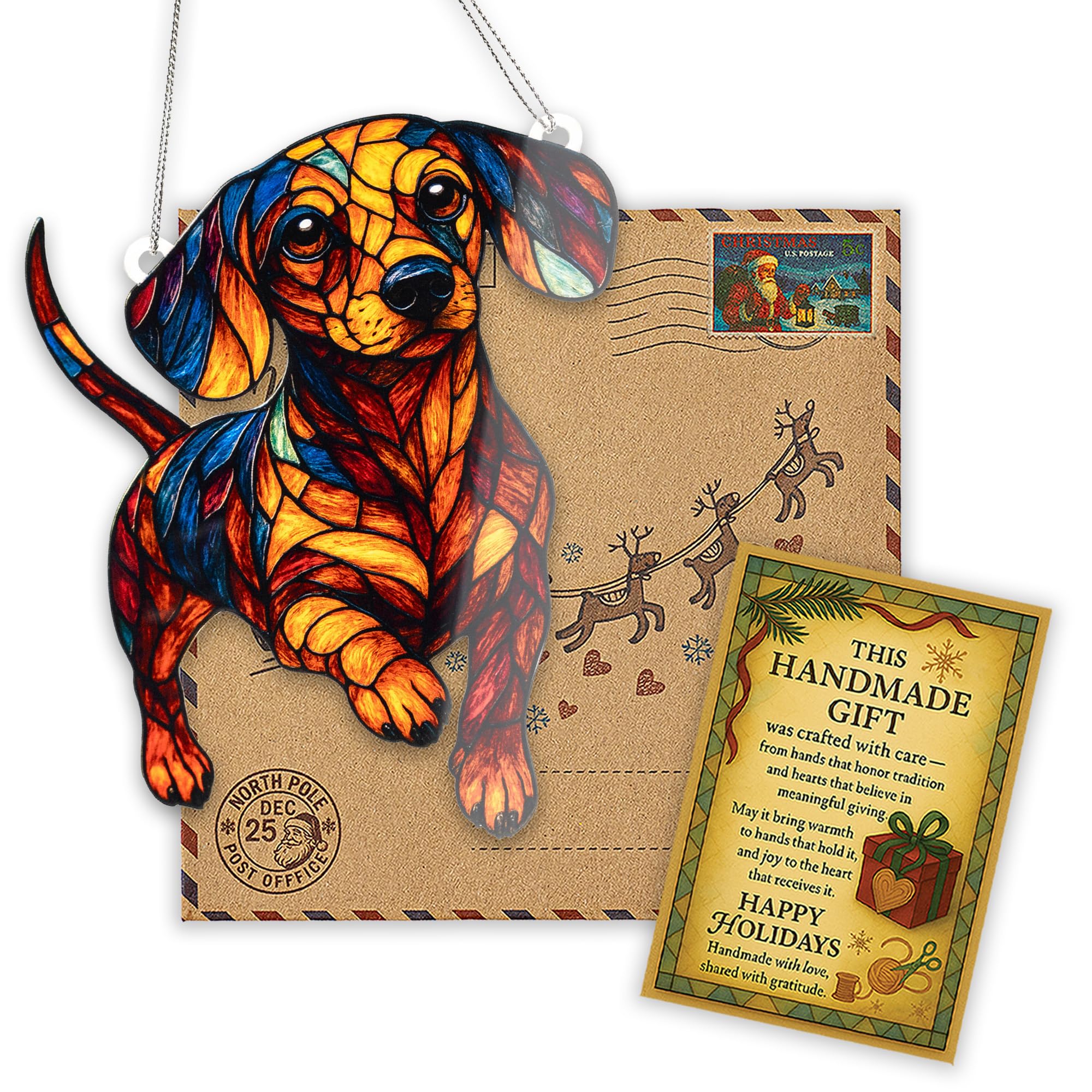 Weiner Dog Christmas Ornament for festive home decor