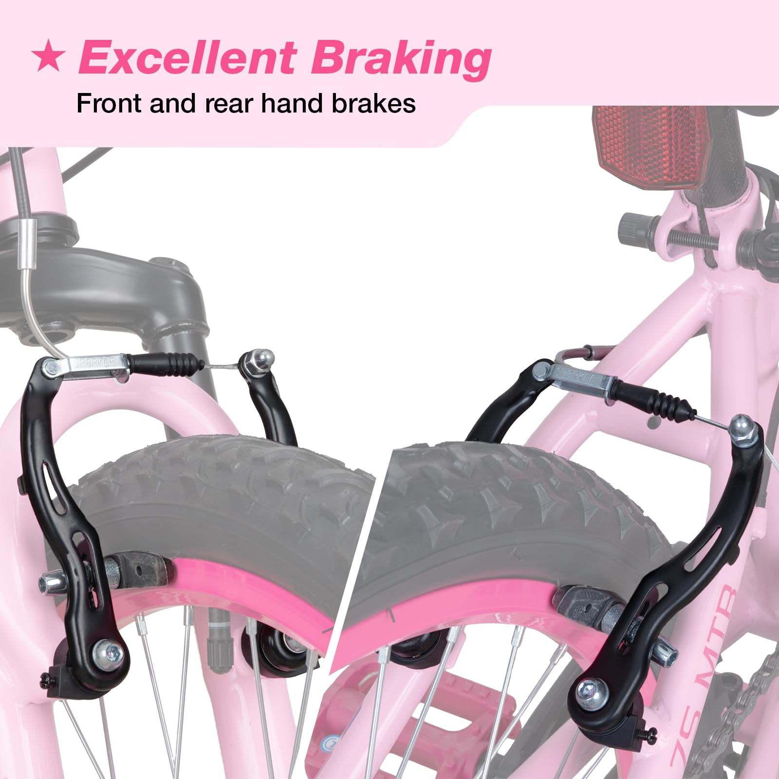 WEIZE 6-speed kid bike rear brake and gears