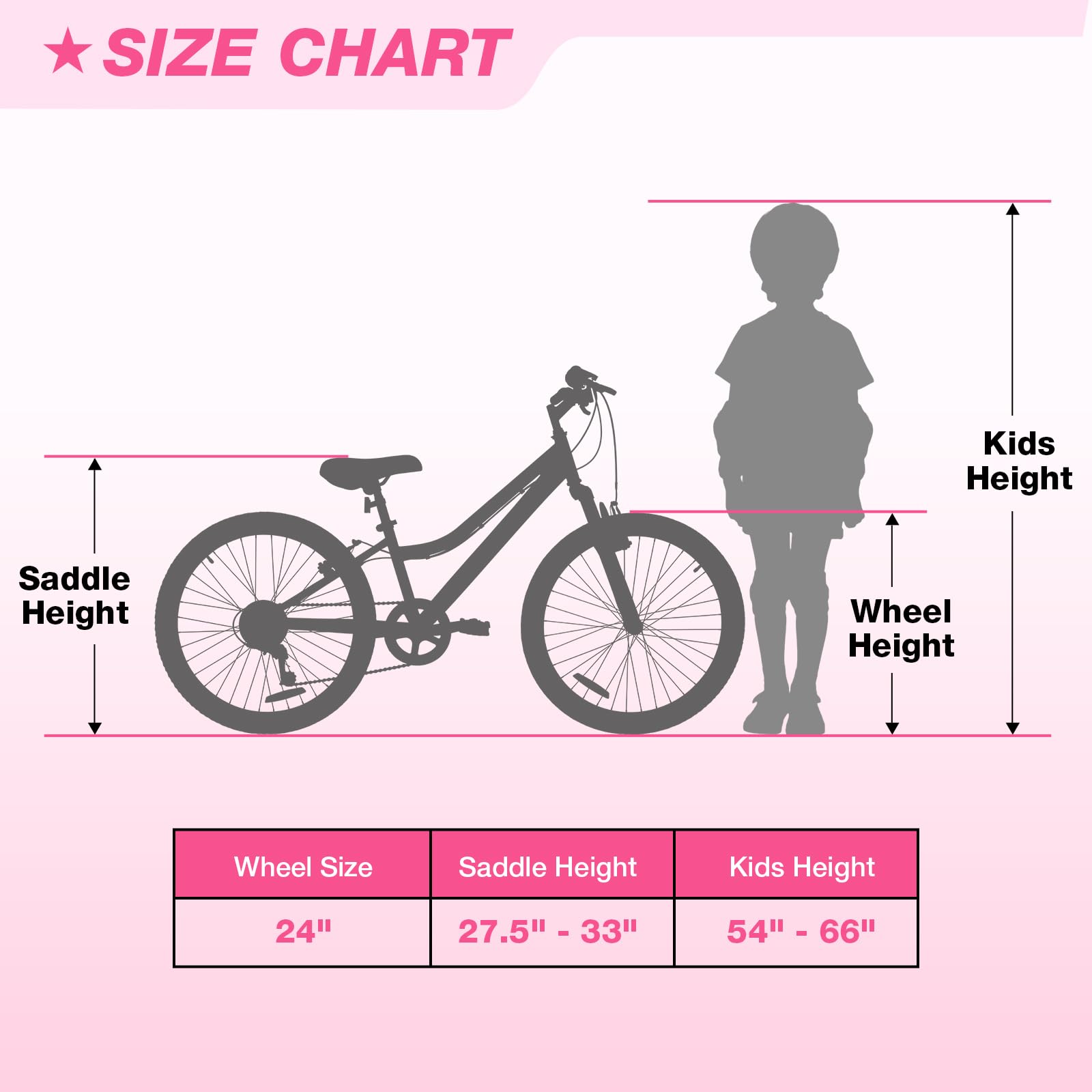 WEIZE adjustable saddle height for 20 inch and 24 inch
