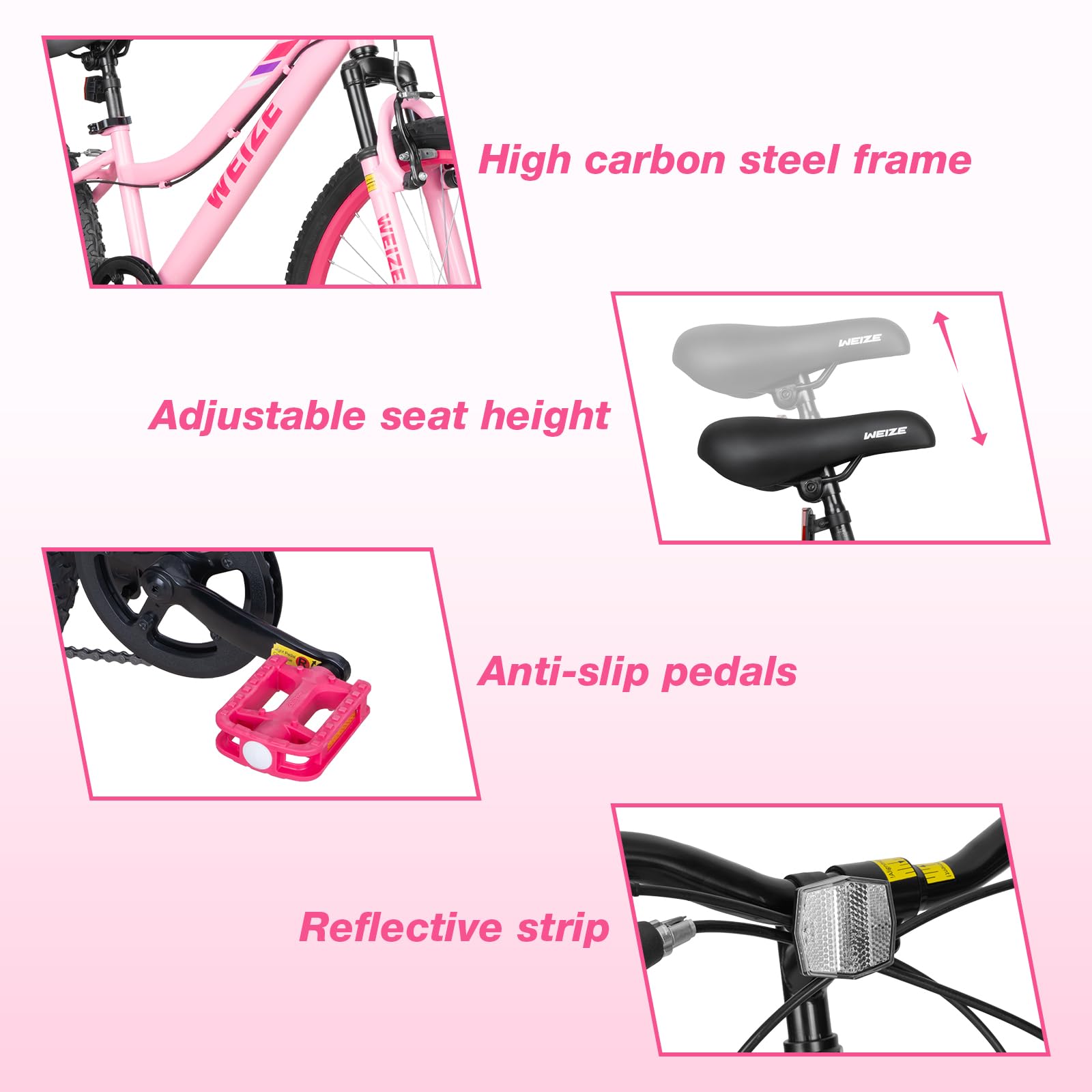 WEIZE high carbon steel frame kid bike