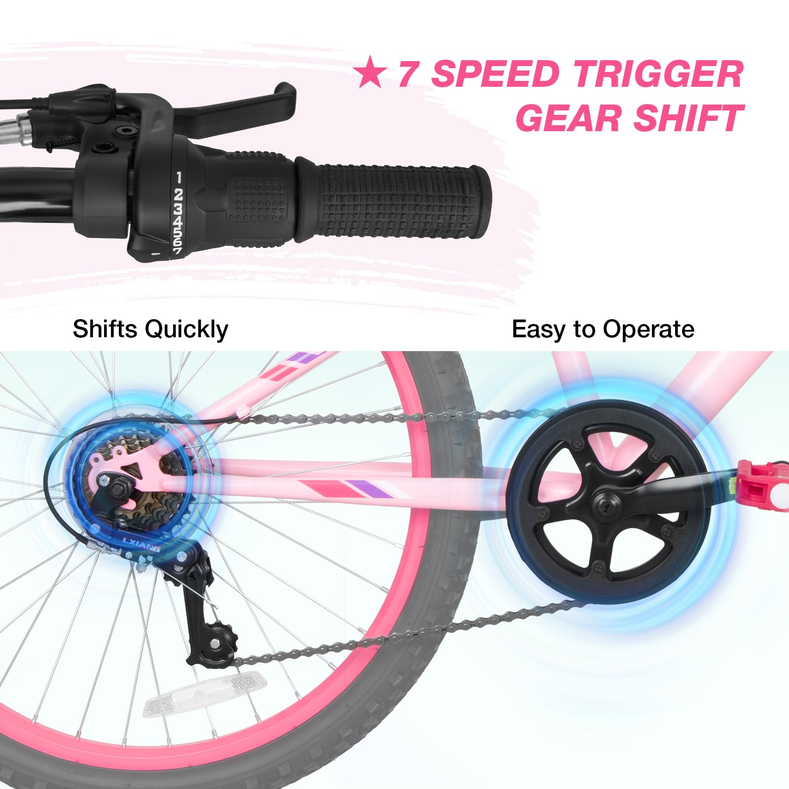 WEIZE kid bike girls 6-14 side profile