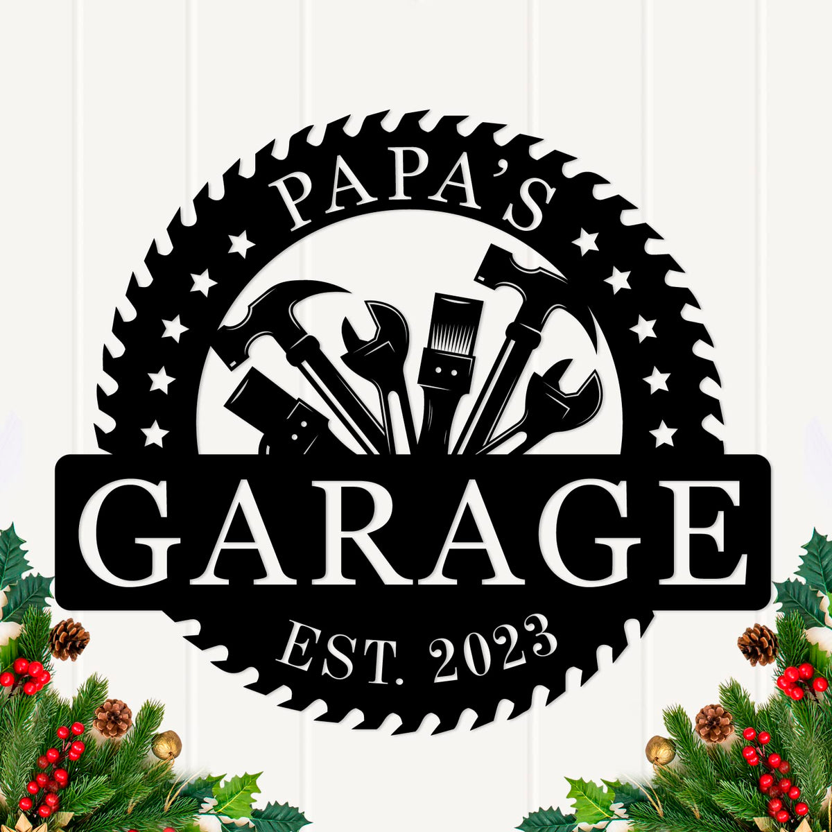 Welcome Name's Garage Sign metal wall decor