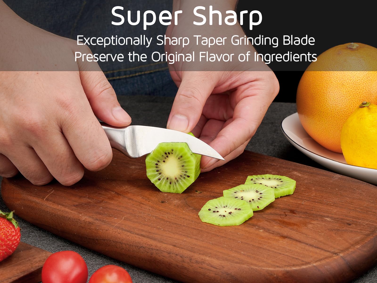 One piece construction for durability paring knife