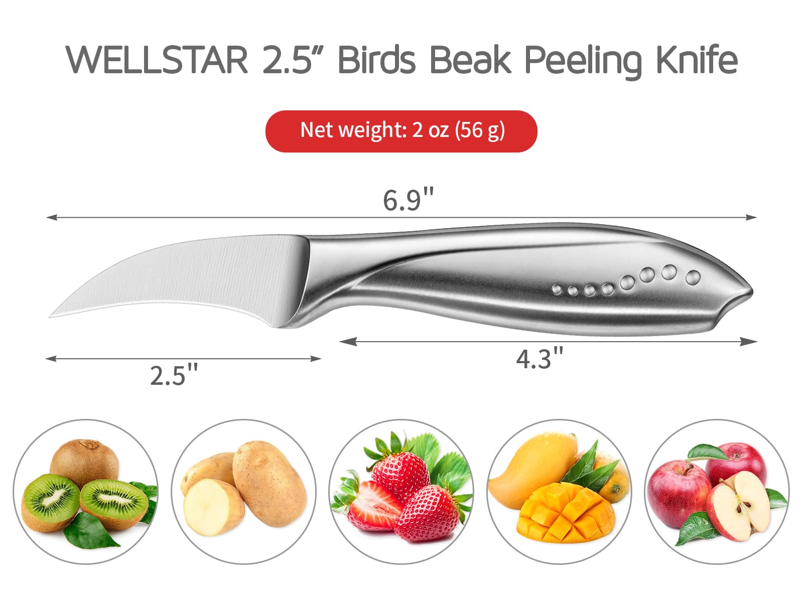 Lifetime warranty supported WELLSTAR paring knife