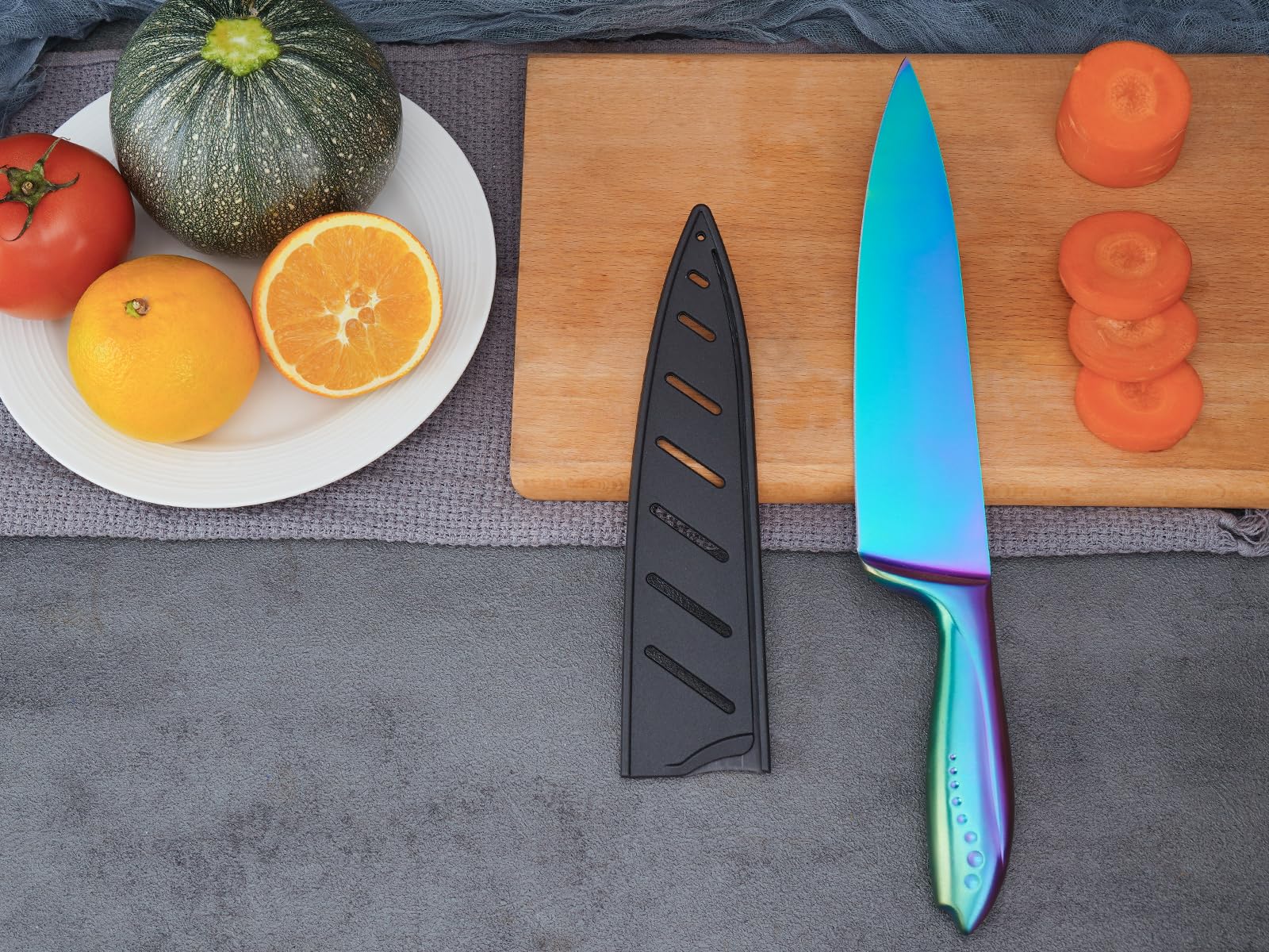 WELLSTAR kitchen knife rainbow finish