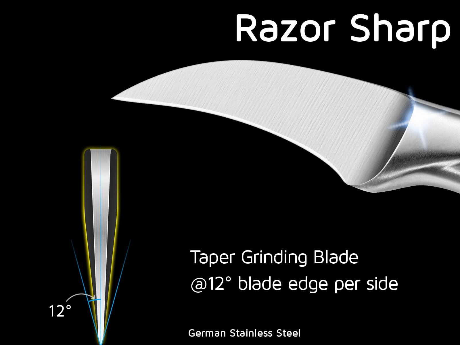 German stainless steel DIN1.4116 blade paring knife