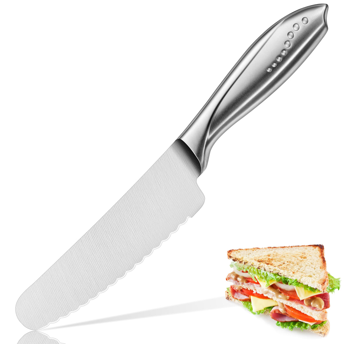 WELLSTAR Sandwich Knife 6 Inch serrated blade silver
