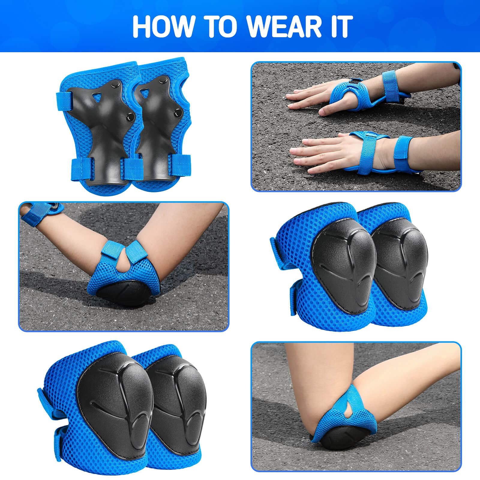 Wrist guards for kids Wemfg protective gear set