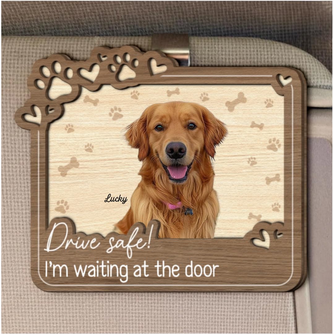 Were Watching You car visor clip for dog and cat with customizable pet photo