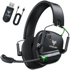 WESEARY wireless headset compatible with PC PS5 PS4 Switch and Mac