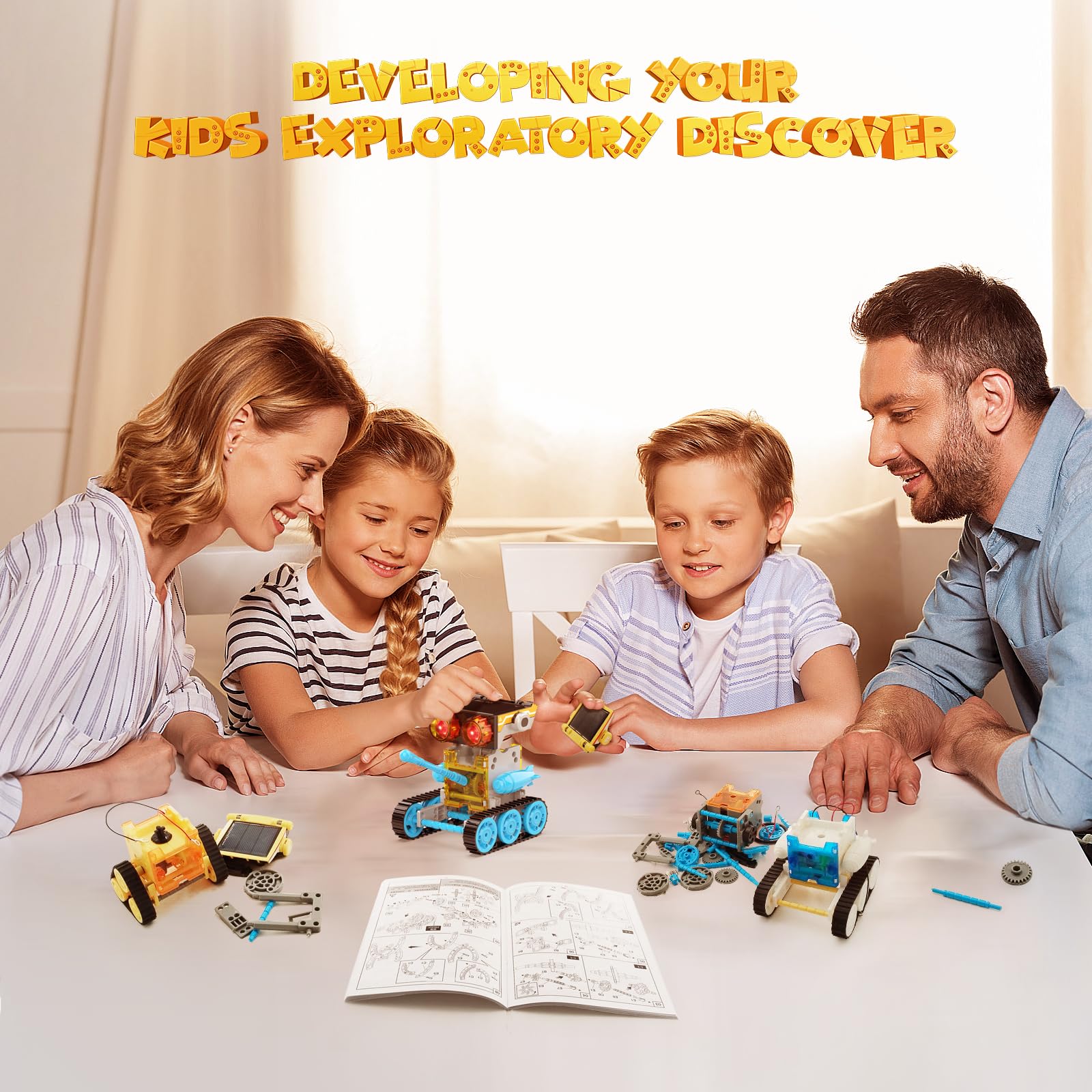 Gift-ready solar robot kit for kids ages 8-13