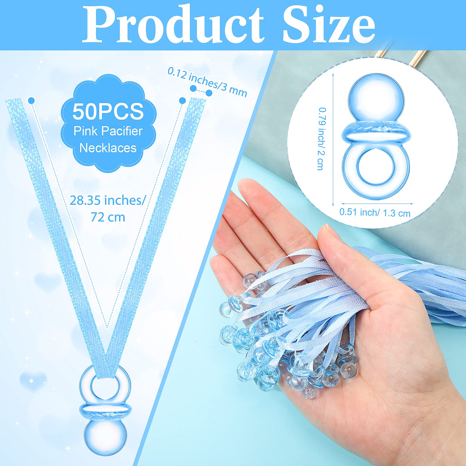 Wesiti clear acrylic pacifier necklaces close up
