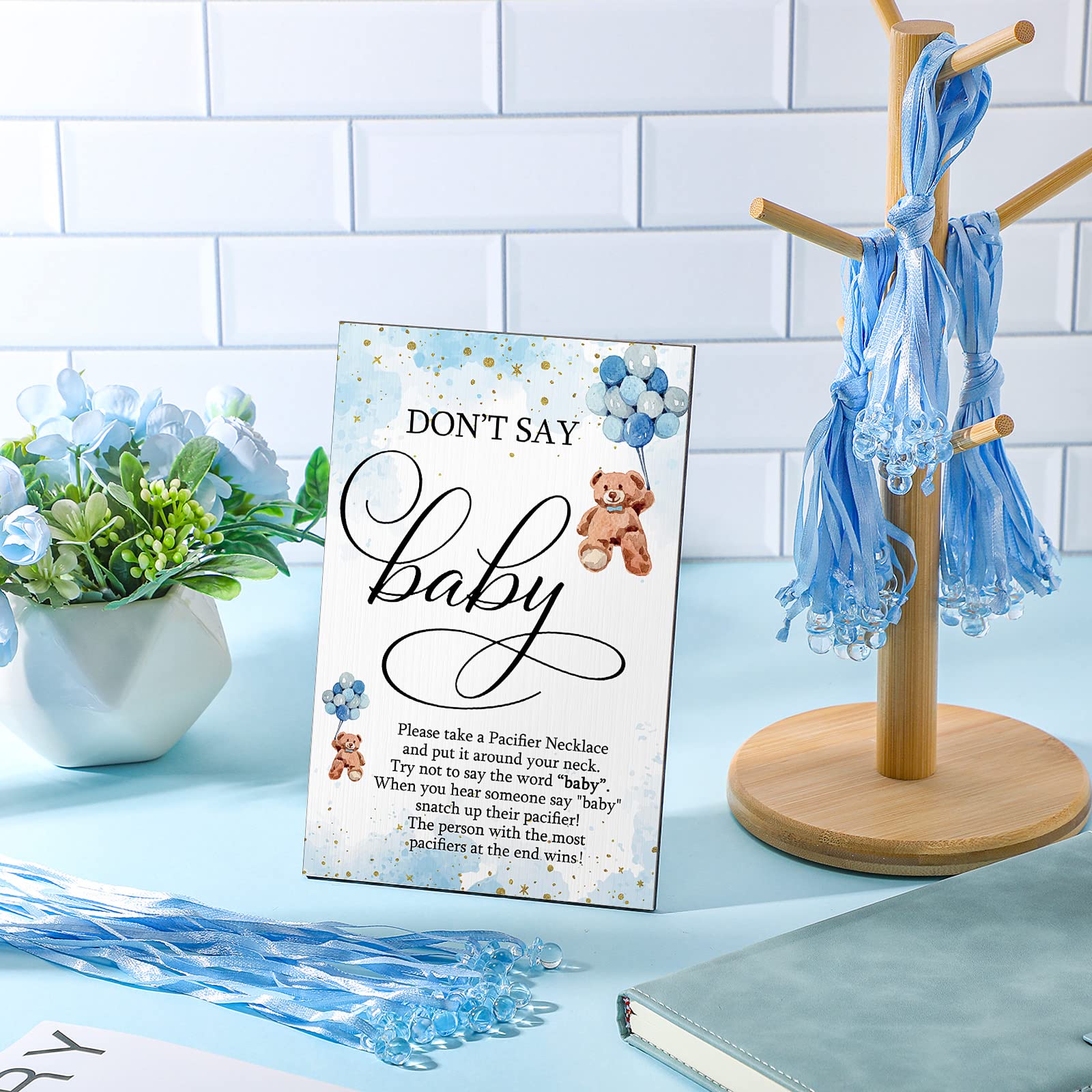 Wesiti wooden sign with back stand for desktop display