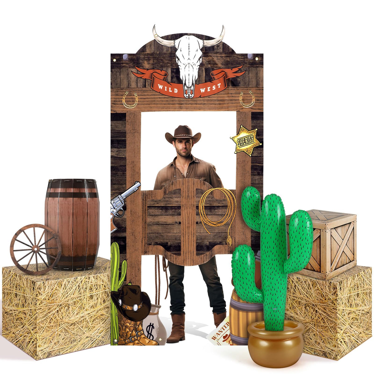 Backdrop for western cowboy rodeo party decoration kit