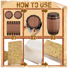 Wooden box prop for western party decoration kit