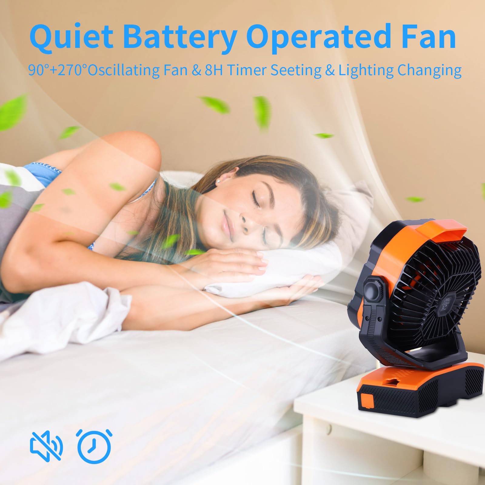 Four timer options and sleep mode on WESTTREE camping fan