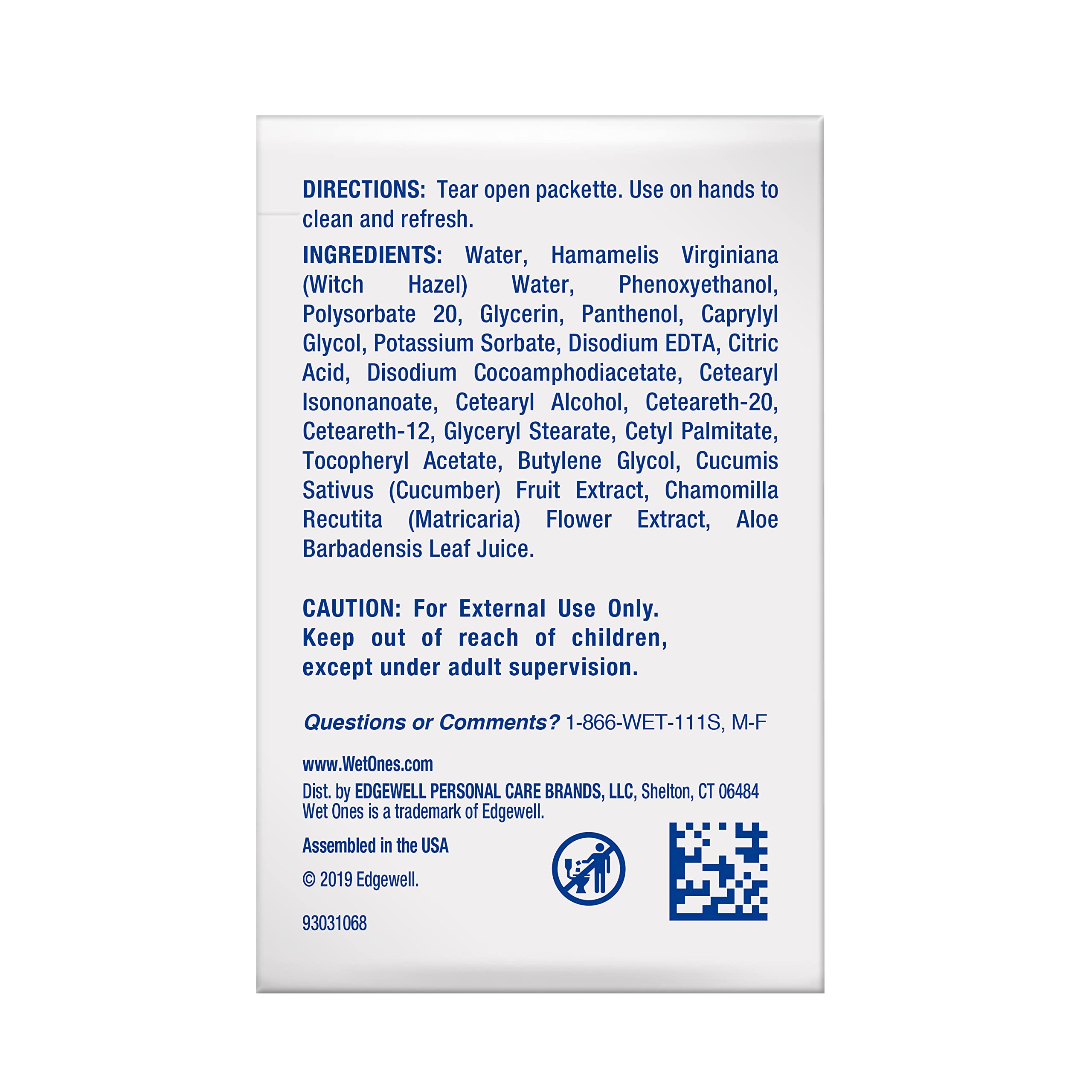 Wipes enriched with aloe cucumber chamomile