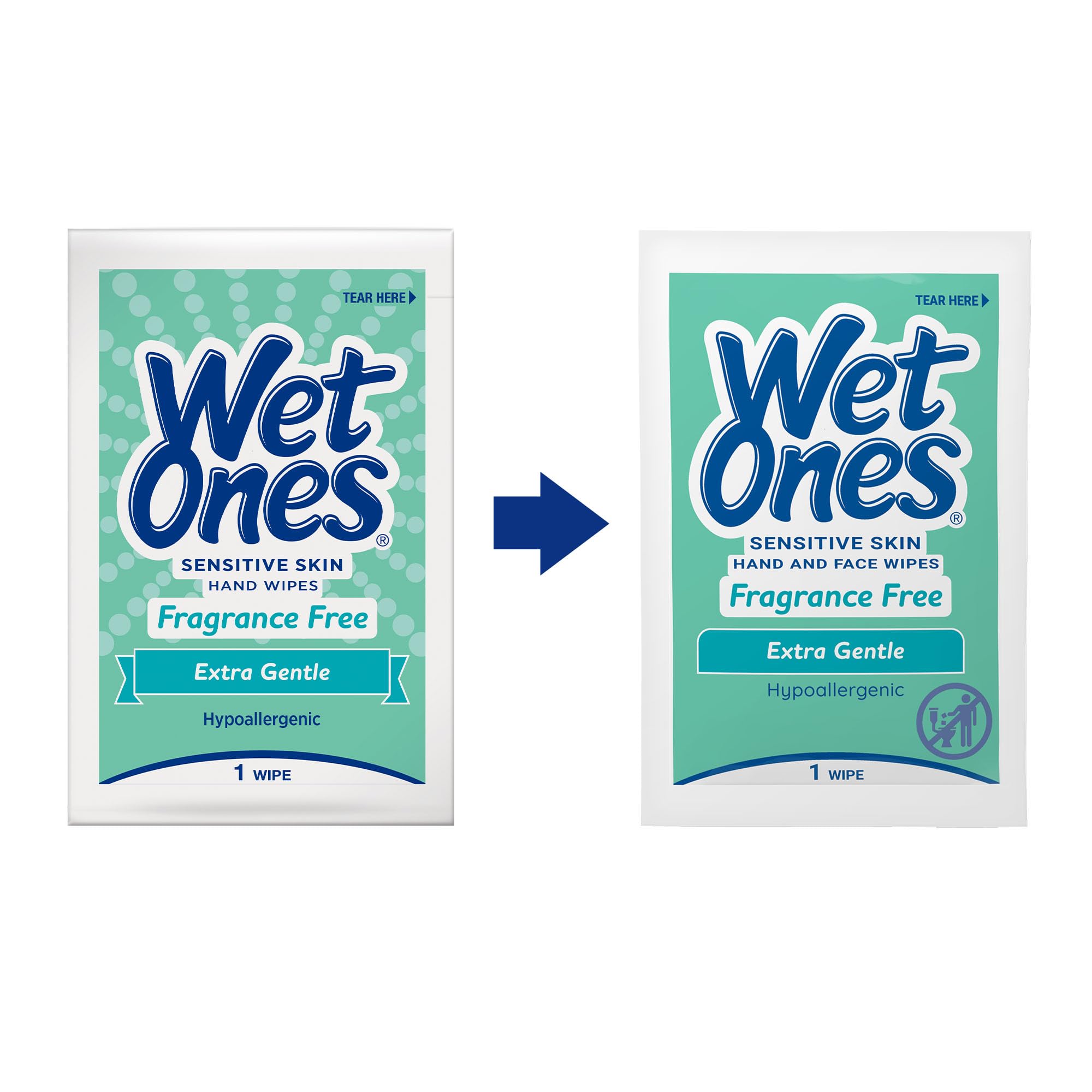Hypoallergenic fragrance-free Wet Ones Hand Wipes
