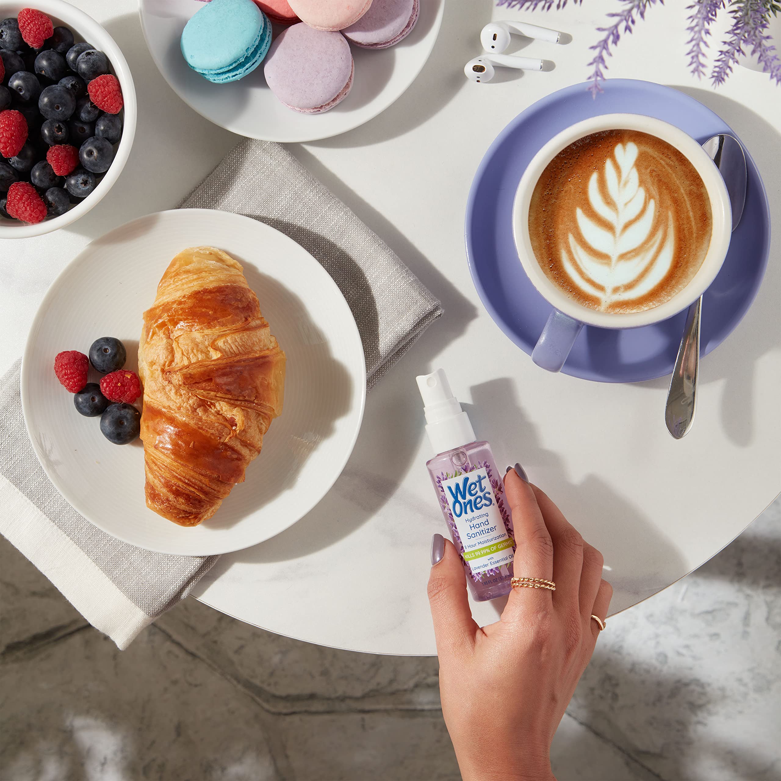 Parabens-free dermatologist tested Wet Ones sanitizer