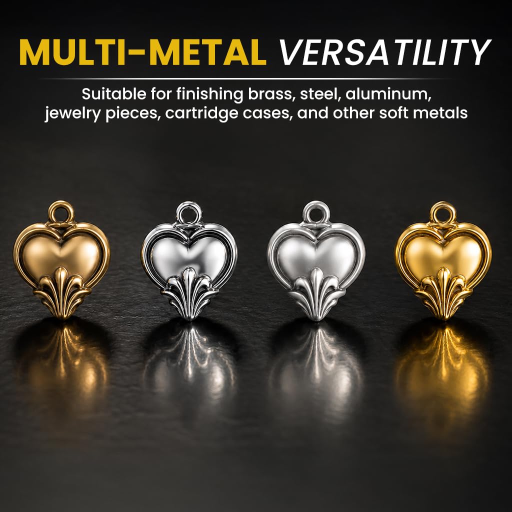 Tumbling media for metal parts in rotary vibratory tumblers