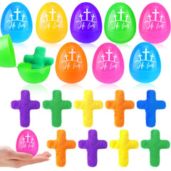 Wettarn 36 sets religious Easter eggs with plush crosses product image