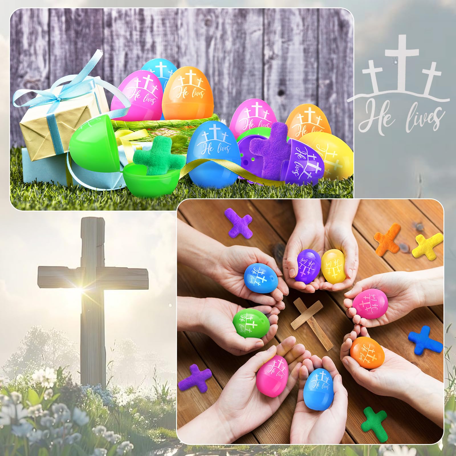 Wettarn party favors Easter eggs 36 with plush crosses