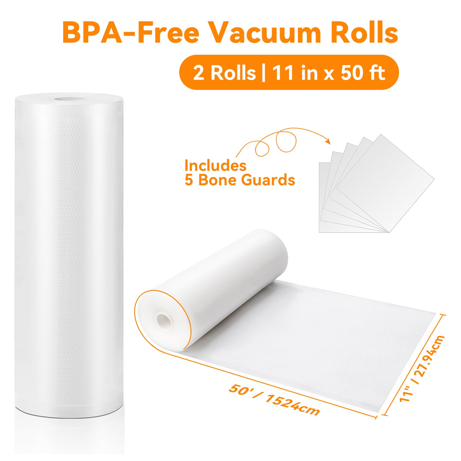 Two rolls of Wevac 11x50 bags ready for use