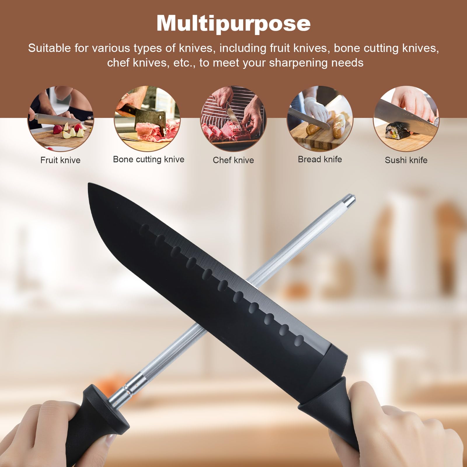 Wgsajlo professional kitchen knife sharpener rod