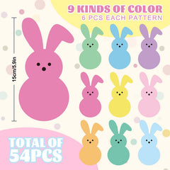 Assorted color rabbit shaped paper cutouts for classroom decor