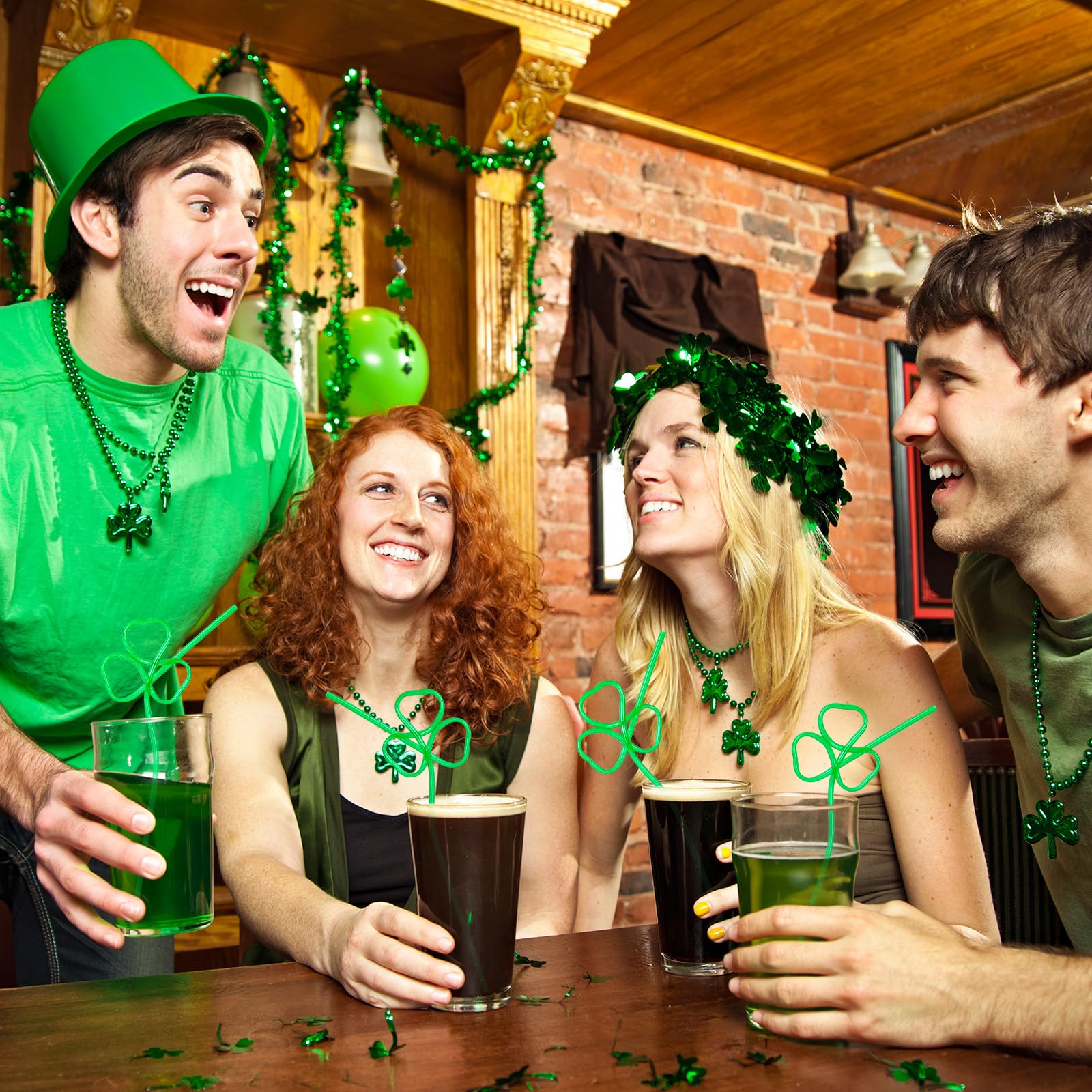 Whaline St Patrick's Day straw for Irish party decor