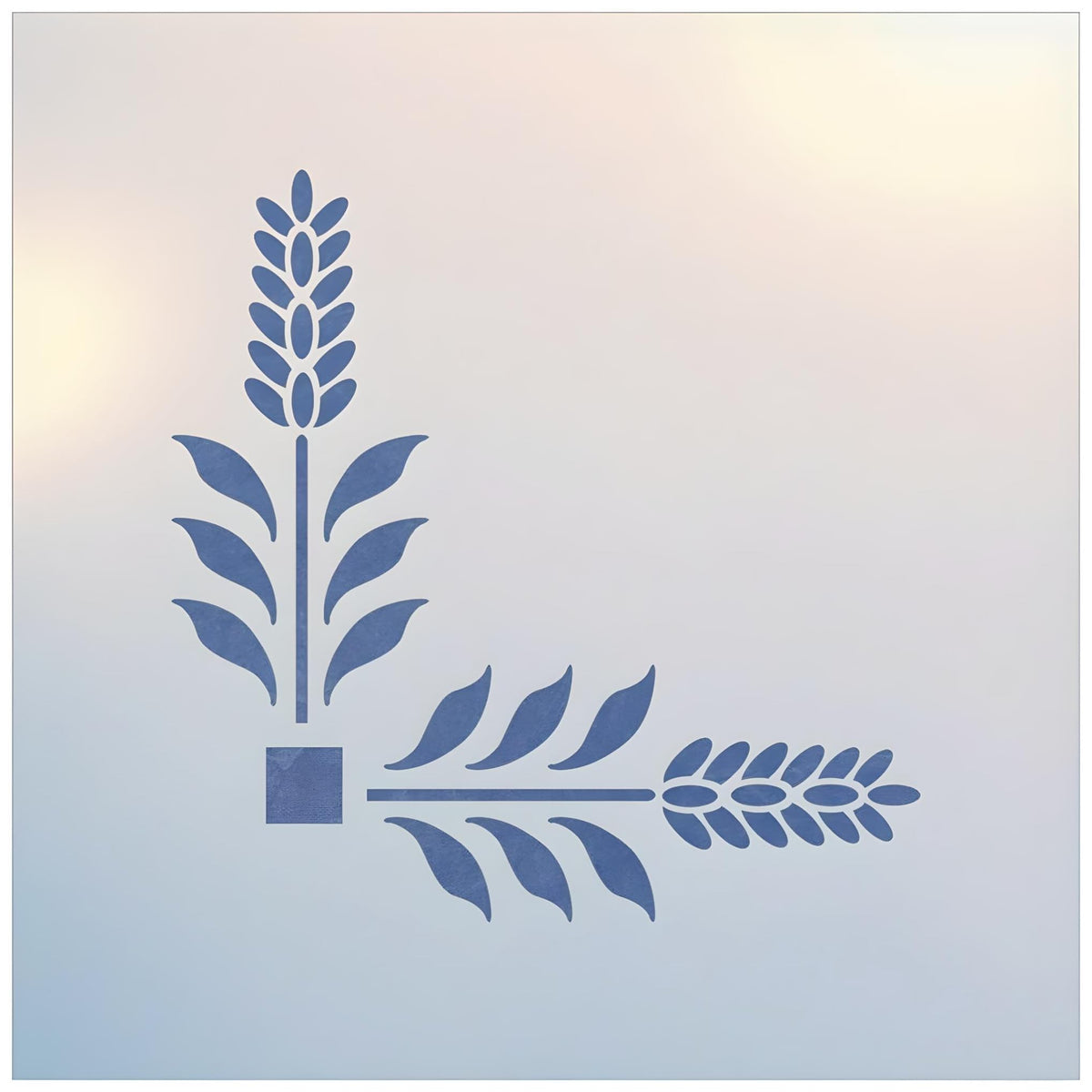 The Artful Stencil Wheat 2 Stalks Stencil Template 5x5 size