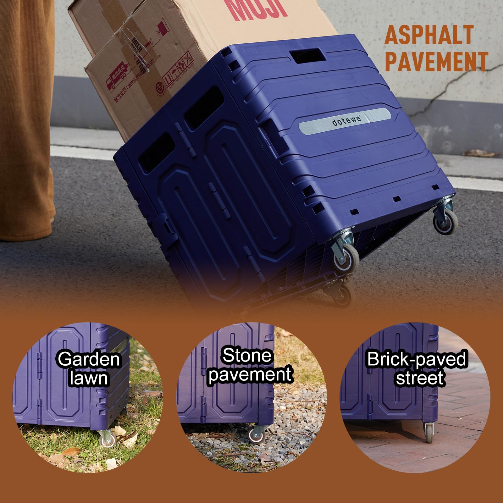 Compact foldable utility cart stored in trunk