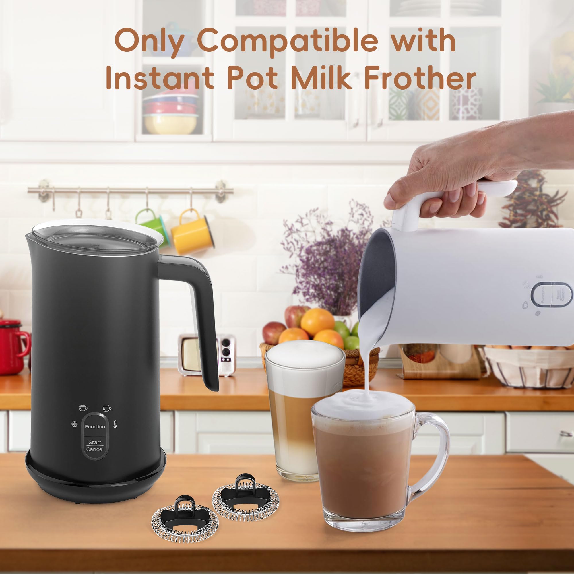 Two-pack stainless steel whisks for Instant Pot milk frother